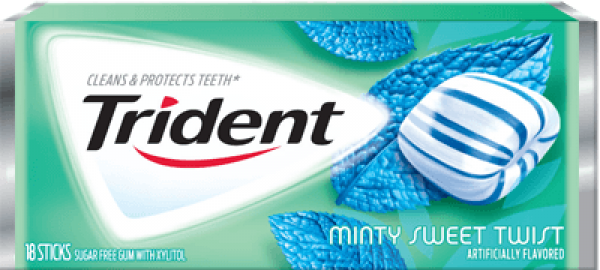 Жевательная резинка Trident MINTY SWEET TWIST, США