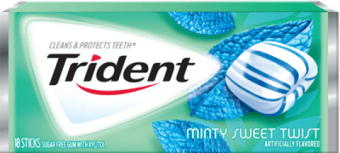 Жевательная резинка Trident MINTY SWEET TWIST, США Жевательная резинка Trident MINTY SWEET TWIST, США