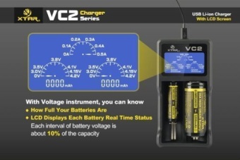 Зарядное устройство XTAR VC2 для Li-Ion аккумуляторов